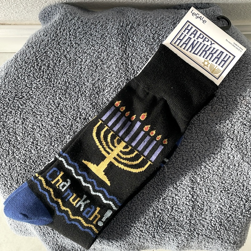 NWT Happy Hanukkah Menora Socks